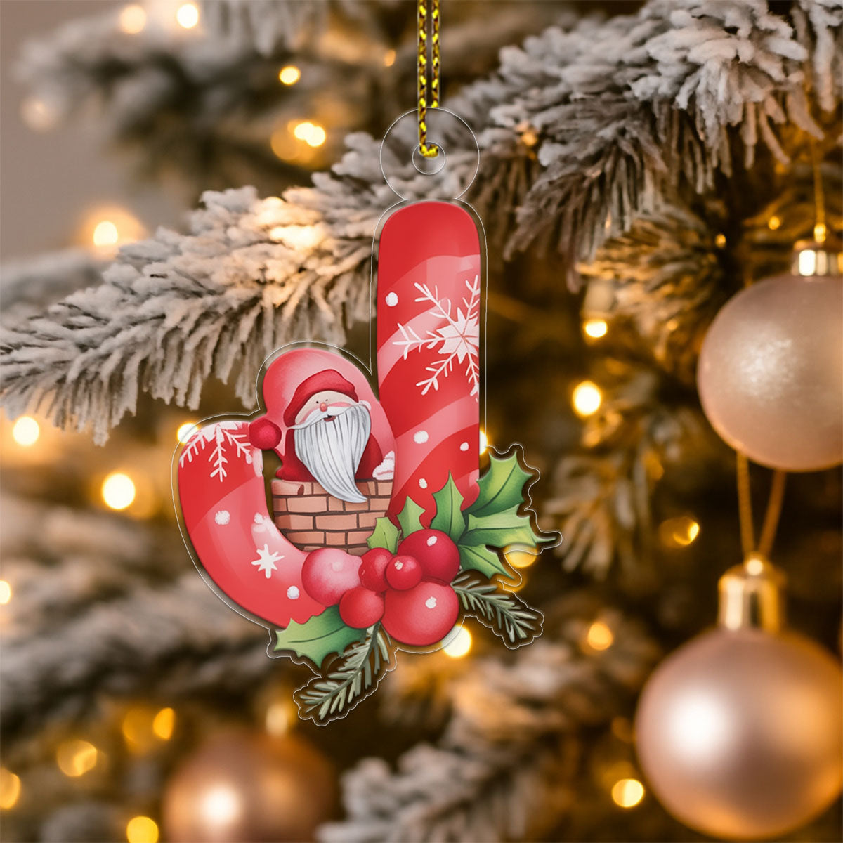 Letter J Acrylic Ornament copy Acrylic Ornament Christmas Gift