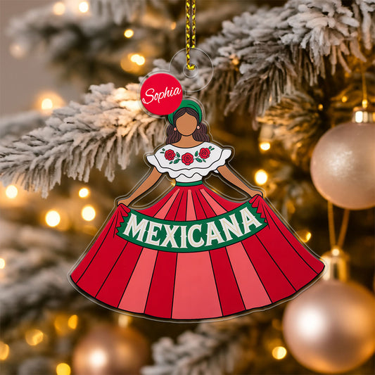 Custom Name Mexicana Acrylic Ornament Christmas Gift
