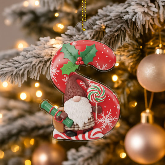 Ornament Christmas Initial Letter S Acrylic copy Acrylic Ornament Christmas Gift