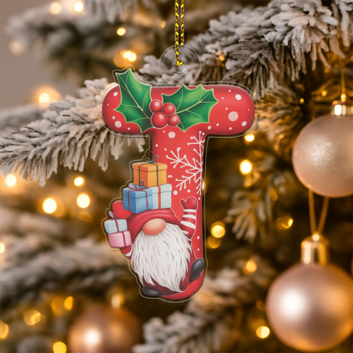 Ornament Christmas Initial Letter T copy Acrylic Ornament Christmas Gift