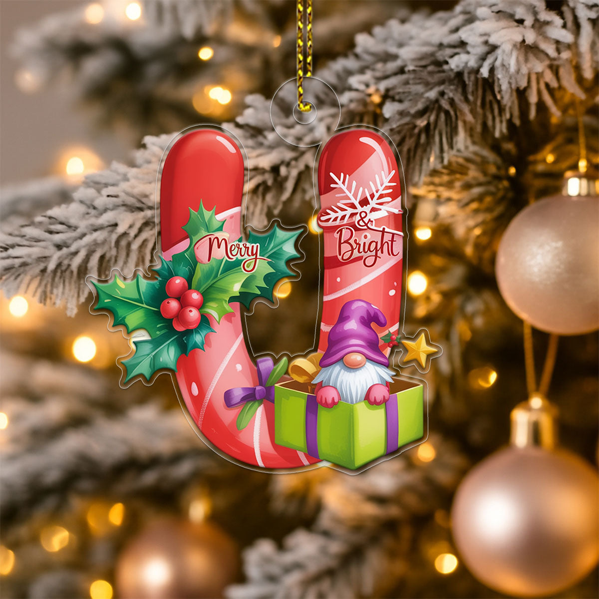 Ornament Christmas Initial Letter U Acrylic copy Acrylic Ornament Christmas Gift