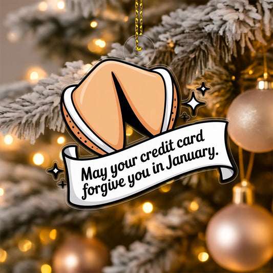 Funny Personalized Fortune Cookie Ornament, Custom Holiday Decoration, Gag Gift for Friends, Food Lover Christmas Keepsake, Unique Ornament