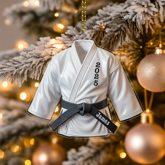 Personalized Karate Acrylic Ornament, Custom Christmas Ornament, Karate Kid Gift, Sport Lover Ornament, Holiday Keepsake Decoration