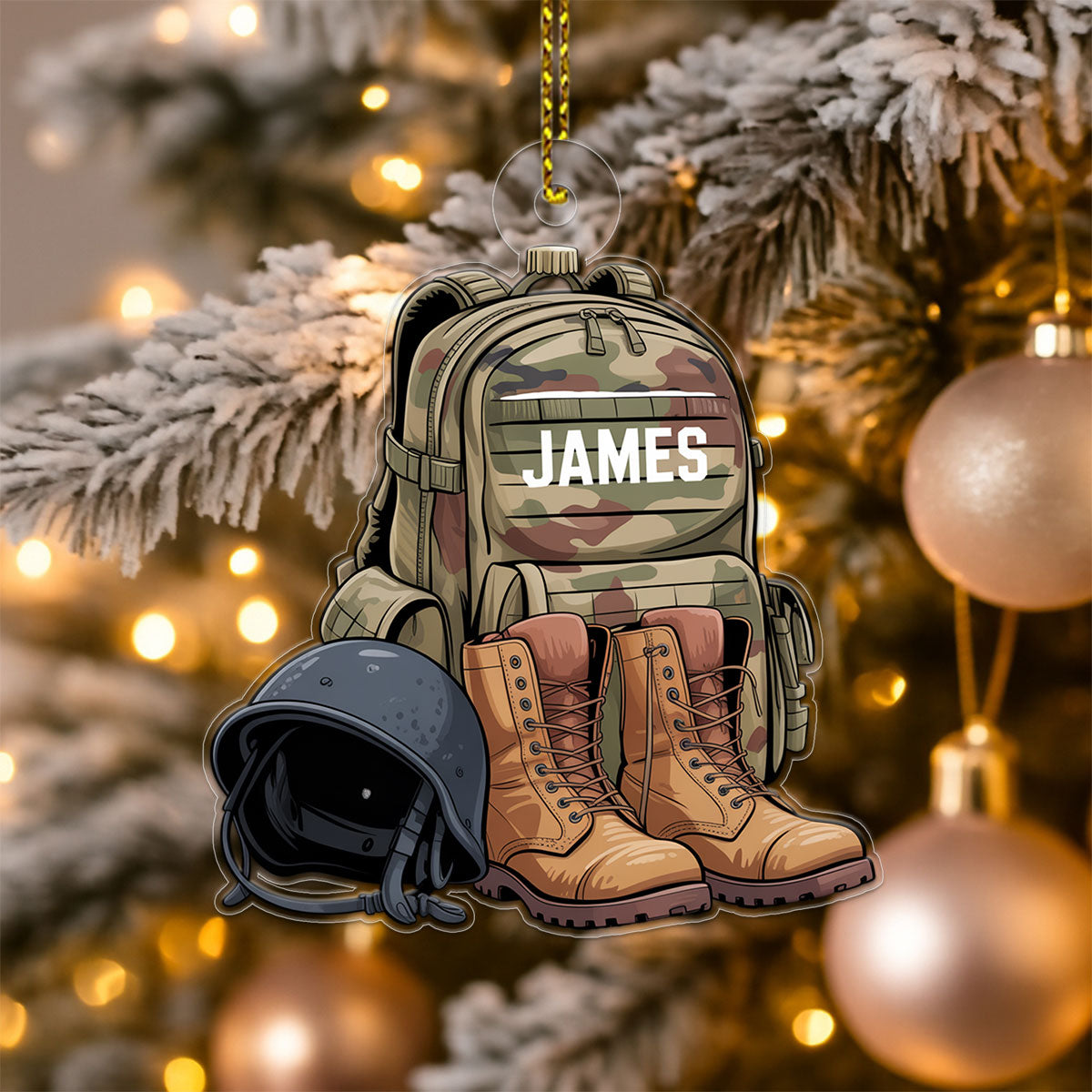 Personalized Military Uniform Acrylic Ornament Christmas Gift