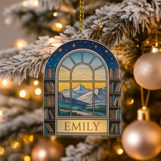 Personalized Night Court Bookshelf 4D Ornament 3 Acrylic Ornament Christmas Gift