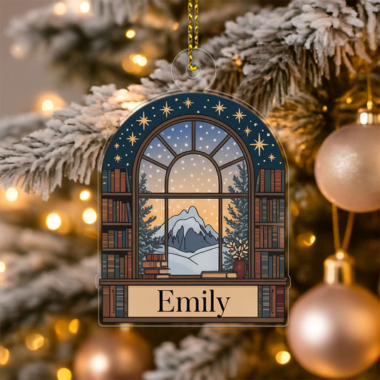Personalized Night Court Bookshelf 4D Ornament 4 Acrylic Ornament Christmas Gift