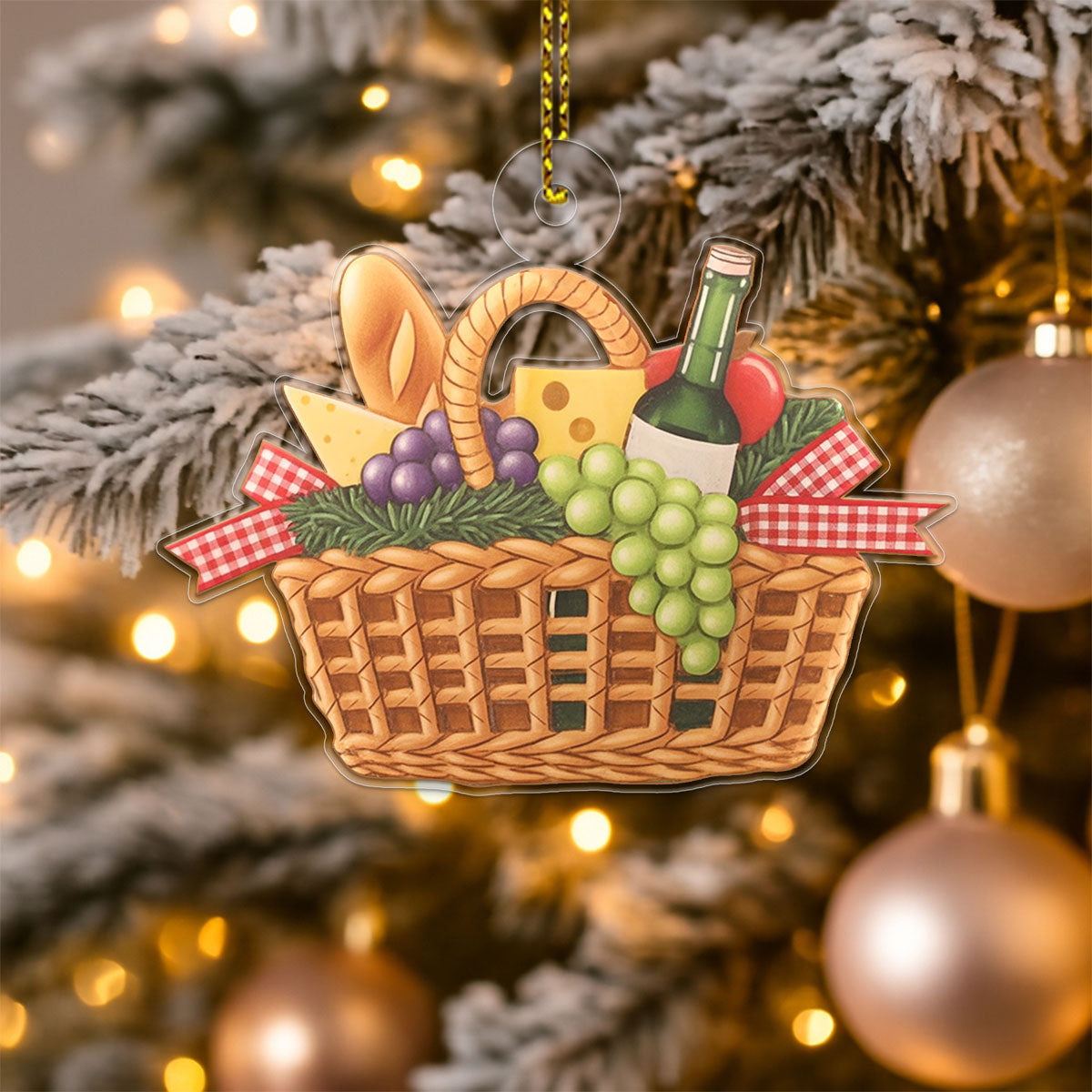 Personalized Picnic Basket Decorative Acrylic Ornament Christmas Gift