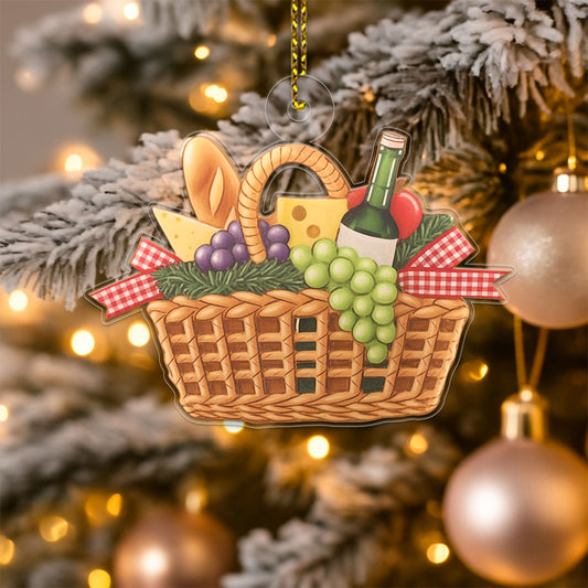Personalized Picnic Basket Decorative Acrylic Ornament Christmas Gift