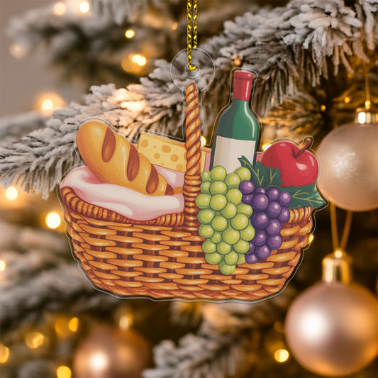 Custom Name Picnic Basket  Picnic Basket Decorative Acrylic Ornament Christmas Gift