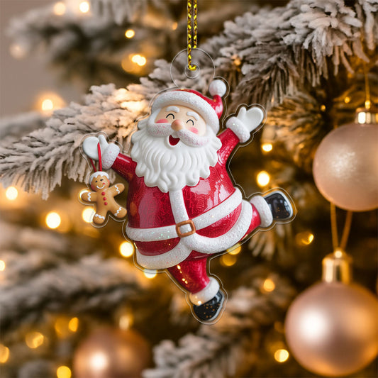 Personalized Santa Claus with Gingerbread Acrylic Ornament Christmas Gift