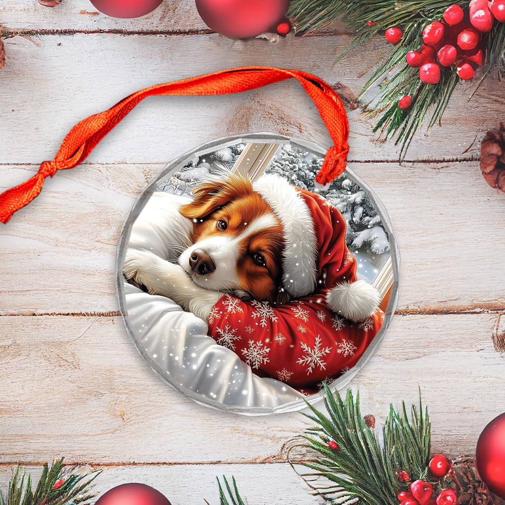 Australian Shepherd Dog Sleeping In Bed Design 1