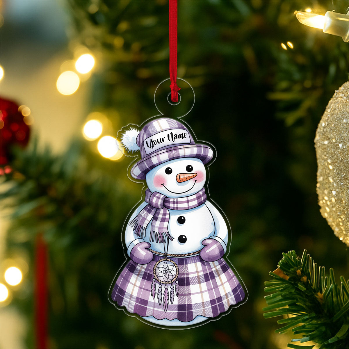 Personalized Snowman Warrior Acrylic Ornament Christmas Gift