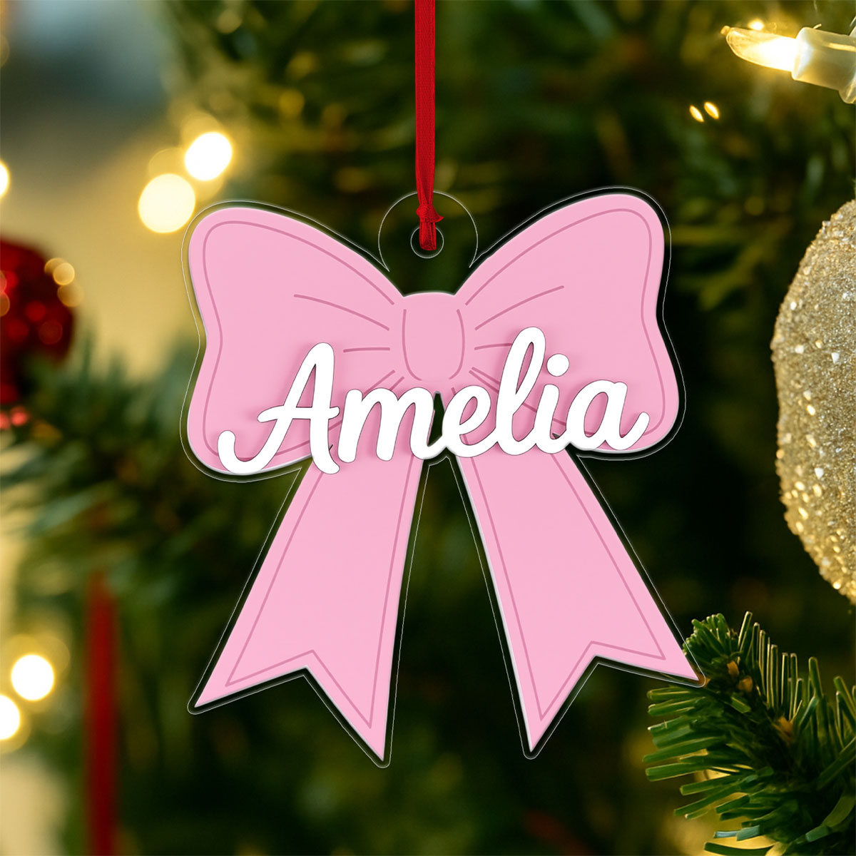 Personalized Pink Bow