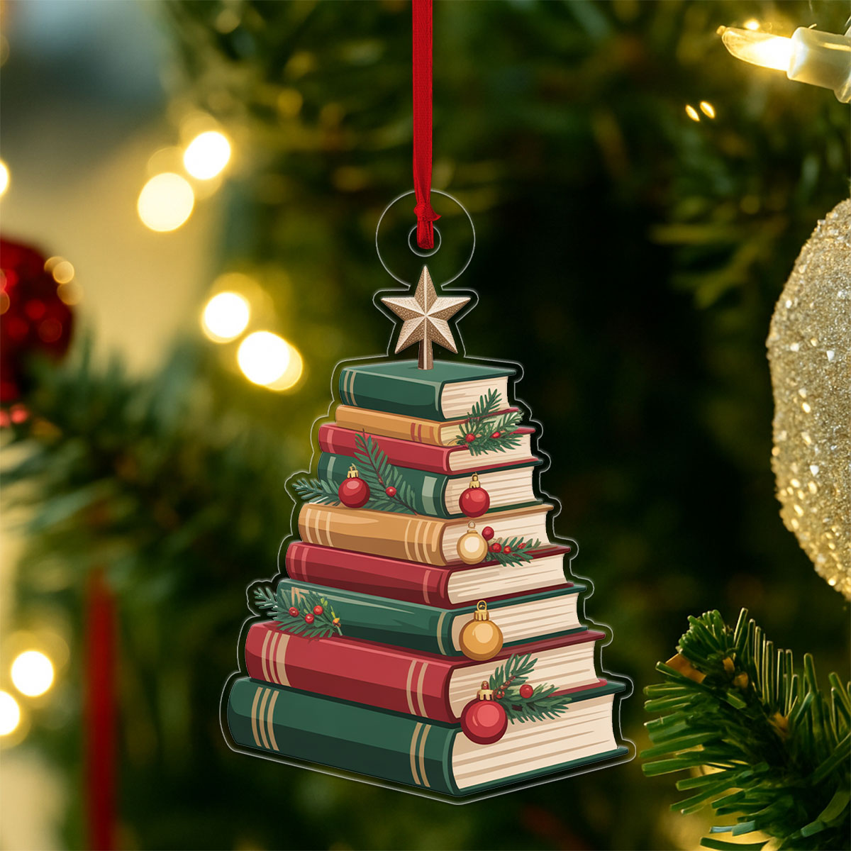 Christmas Book Tree Ornament Acrylic Ornament Christmas Gift