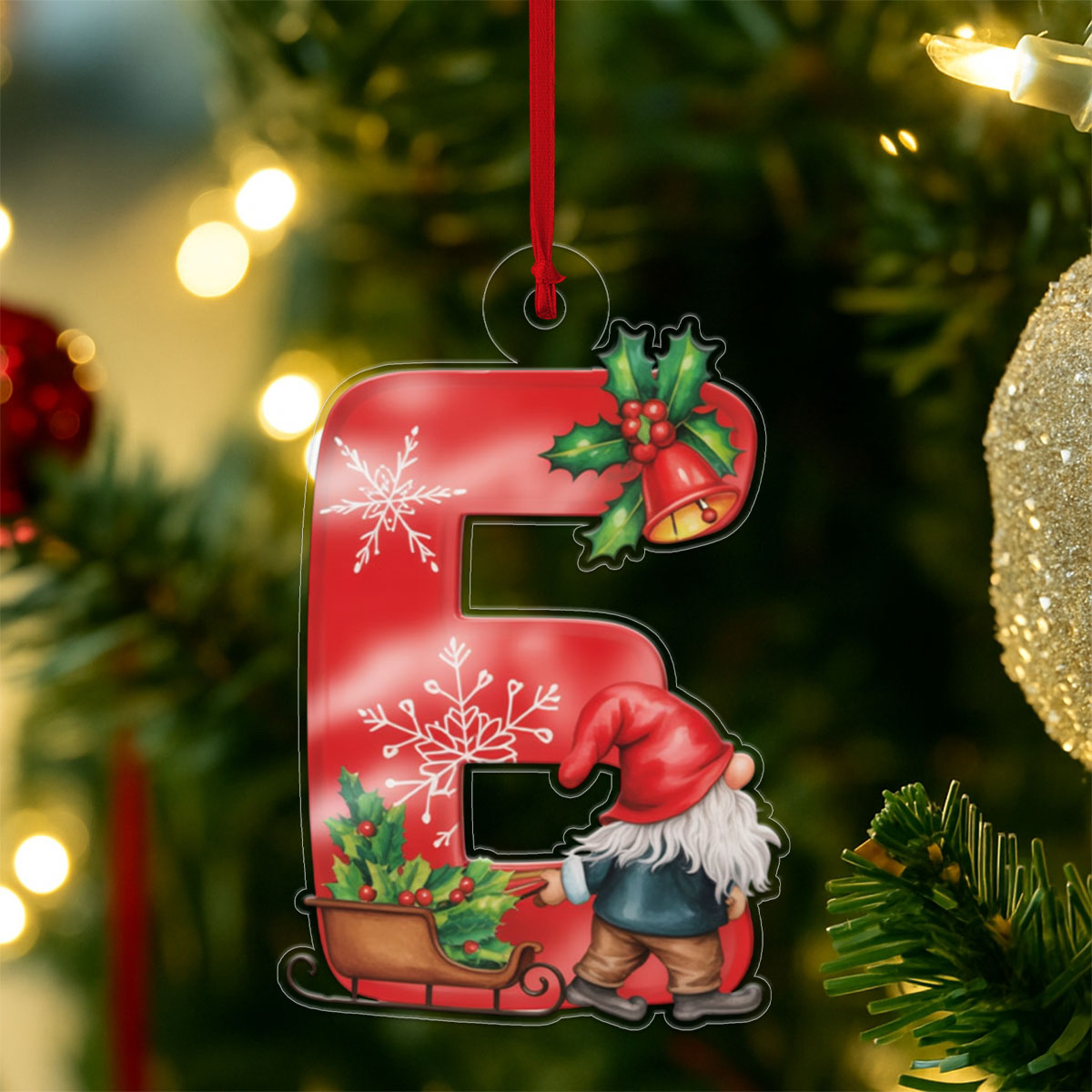 Christmas Initial Letter E Christmas Tree Acrylic Ornament Christmas Gift