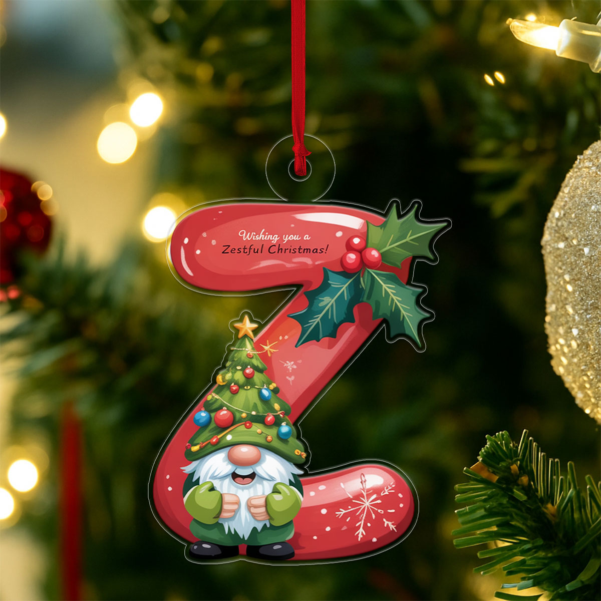Christmas Initial Letter Z Acrylic Ornaments copy Acrylic Ornament Christmas Gift