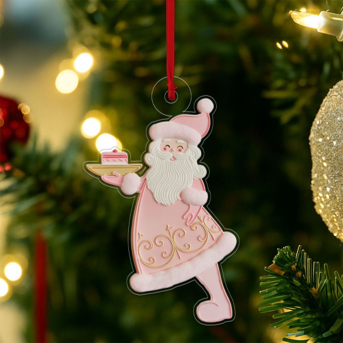Personalized Santa Claus Macaron Acrylic Ornament Christmas Gift