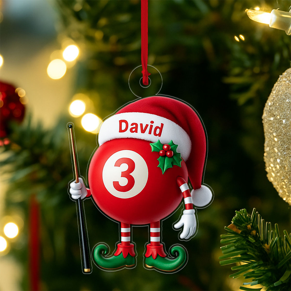 Custom Name Billiard Christmas