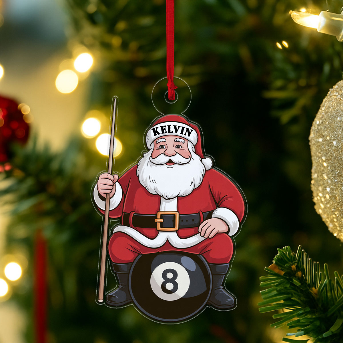 Custom Name Billiard Santa Claus