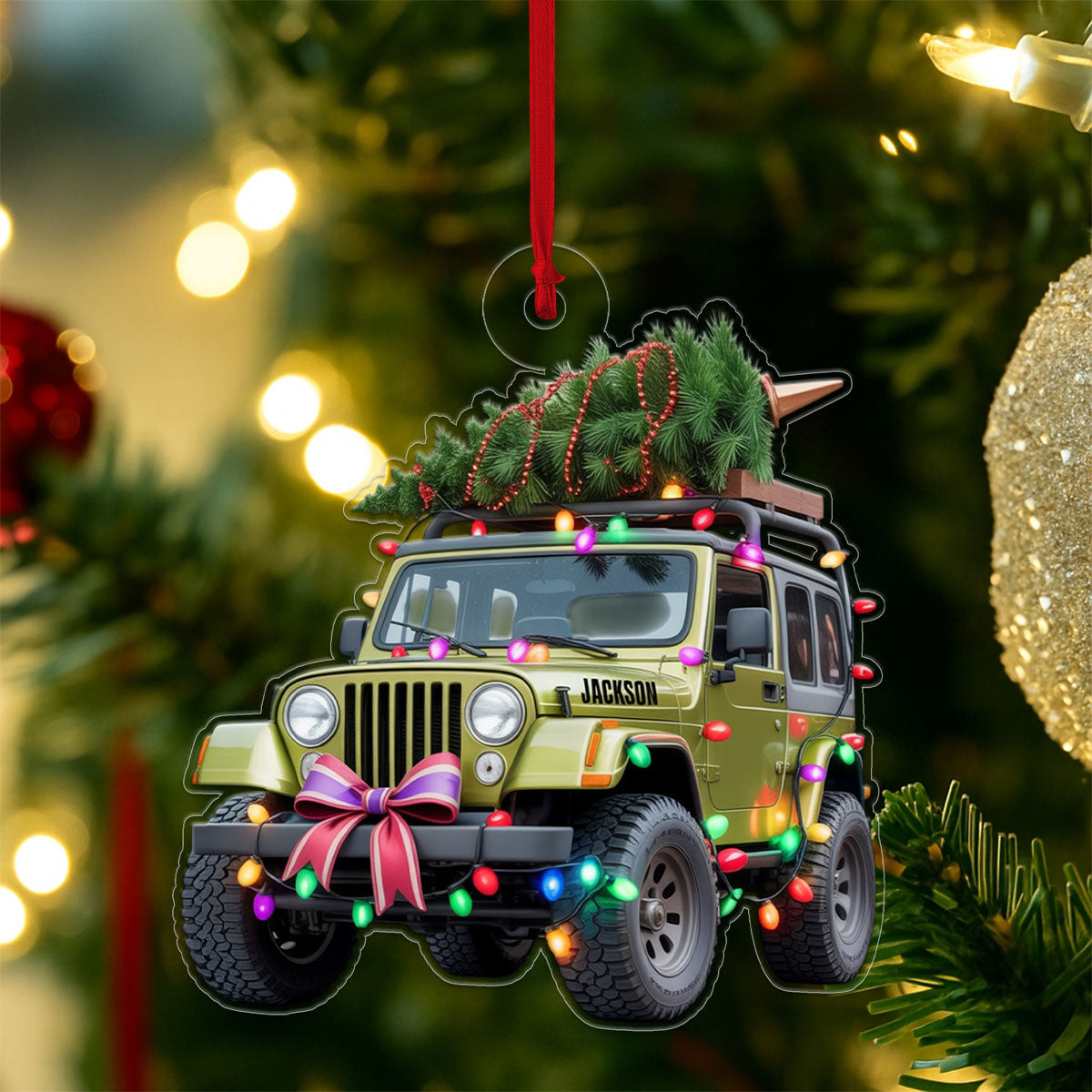 Custom Name Christmas Car Acrylic Ornament Christmas Gift