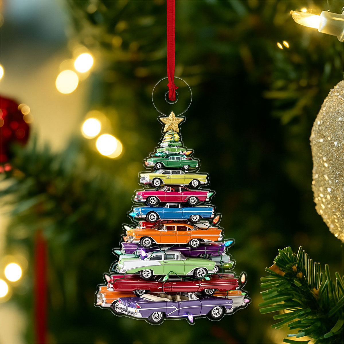 Custom Name Car Xmas Tree Acrylic Ornament Christmas Gift