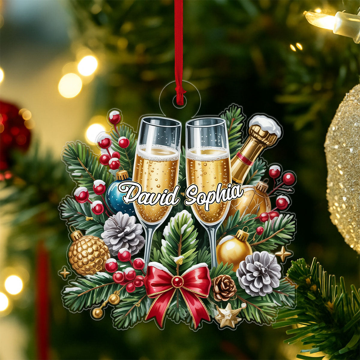 Custom Name Couple Champagne Lover