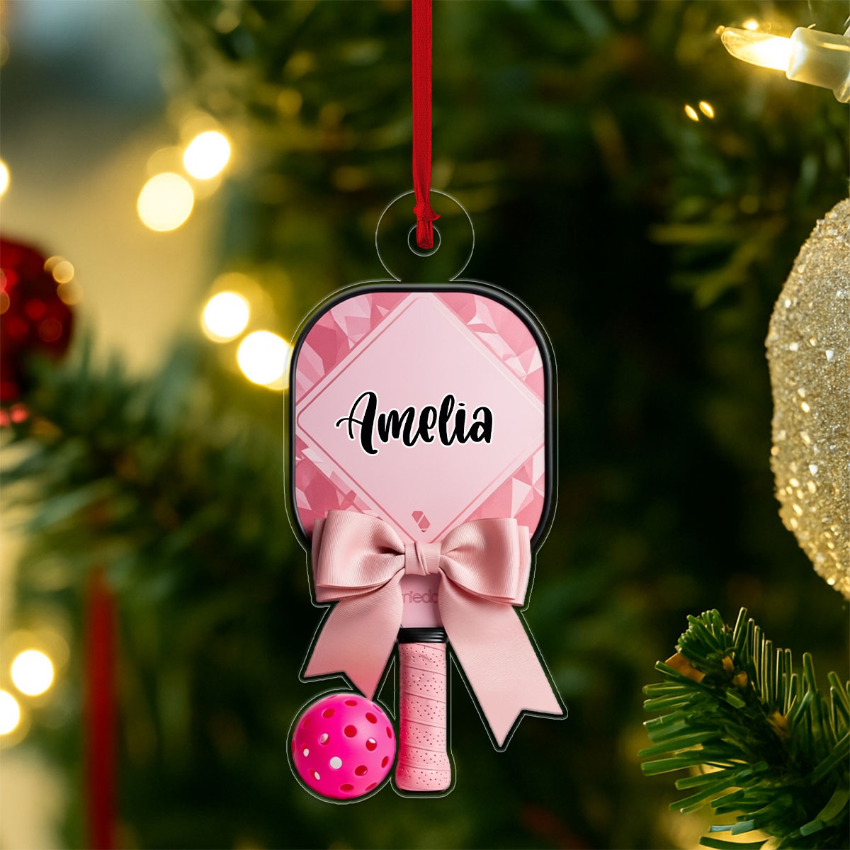 Custom Name Pickleball For Girl Acrylic Ornament Christmas Gift