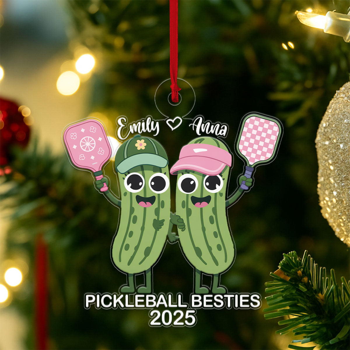 Custom Name Pickleball Friendship Acrylic Ornament Christmas Gift