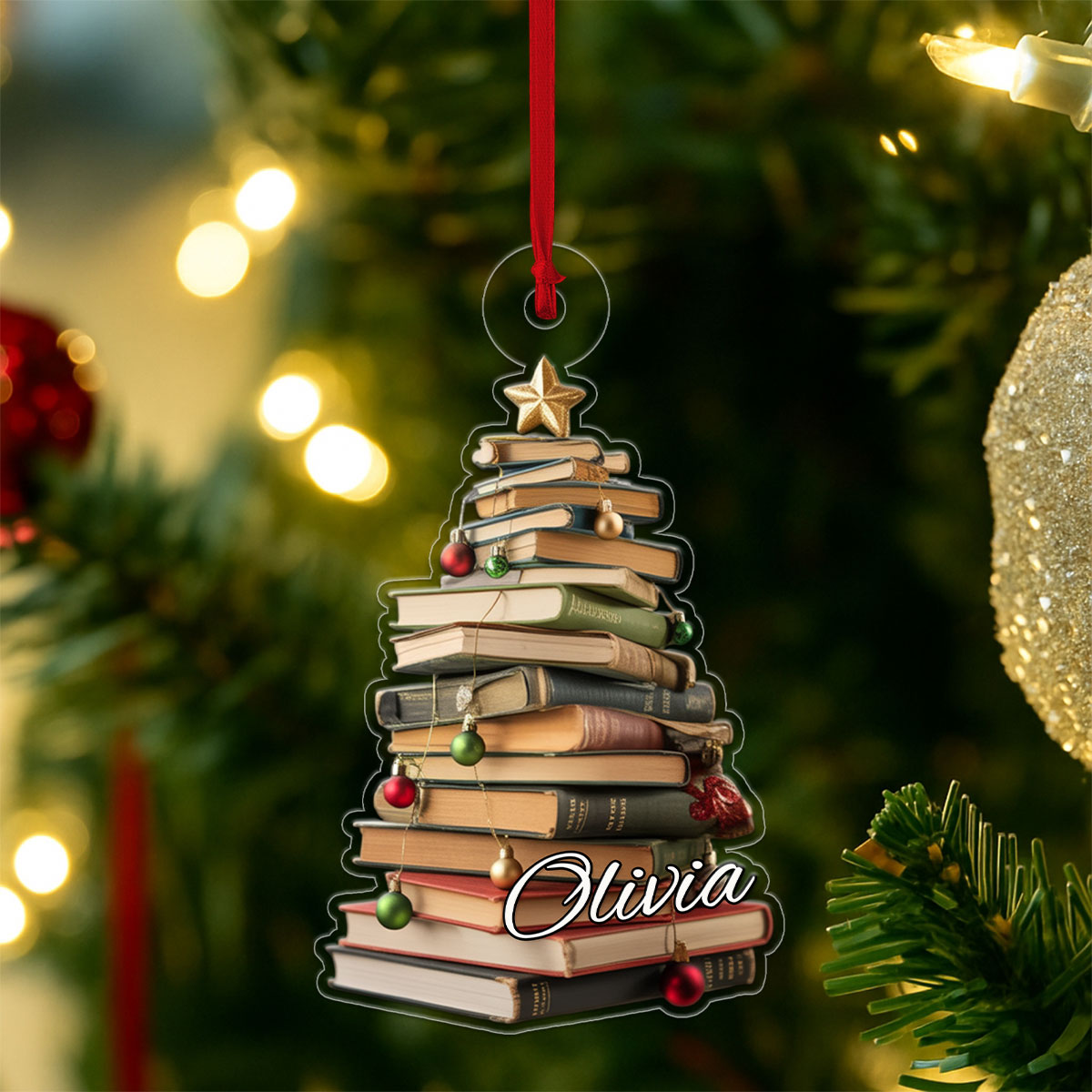 Custom Name Reading Xmas Acrylic Ornament Christmas Gift