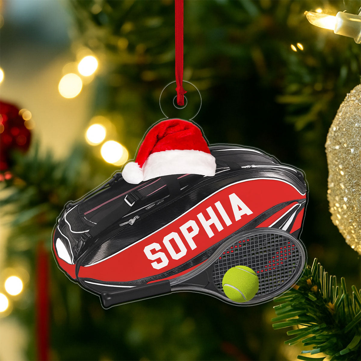 Custom Name Tennis Player Xmas Gift Acrylic Ornament Christmas Gift