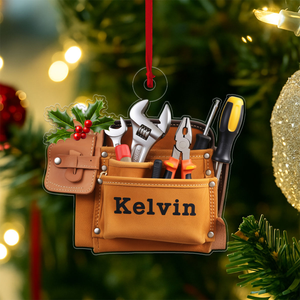 Custom Name Tools Belt Bag For Handyman Acrylic Ornament Christmas Gift