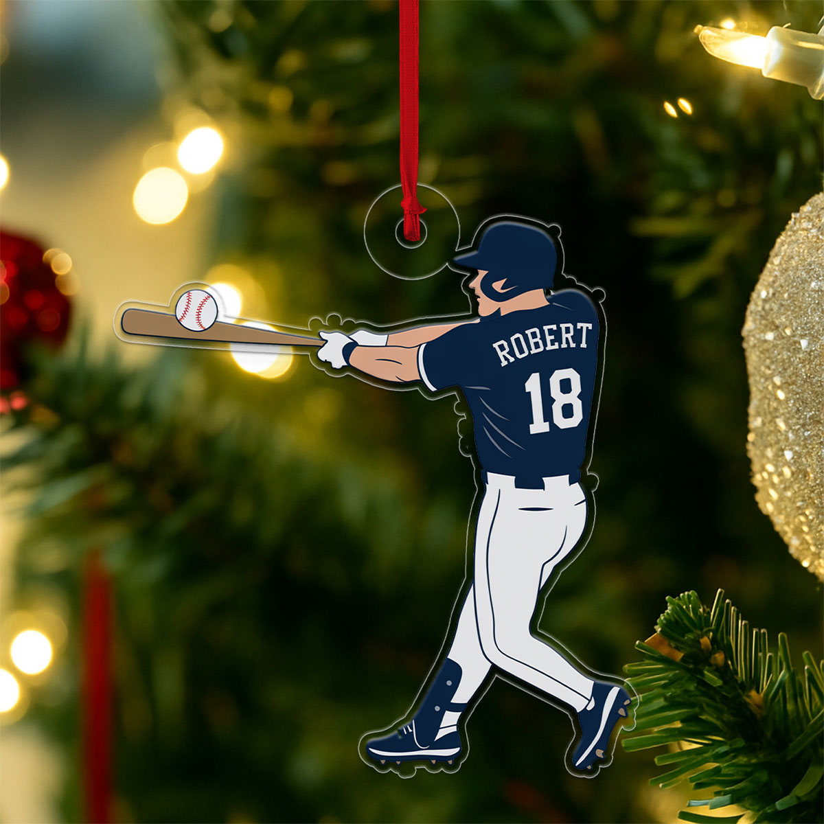 Custom Personalized Baseball Boy Acrylic Ornament Christmas Gift