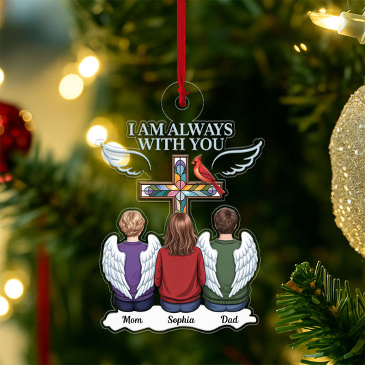 Family Memorial Cross Cardinal Acrylic Ornament Christmas Gift