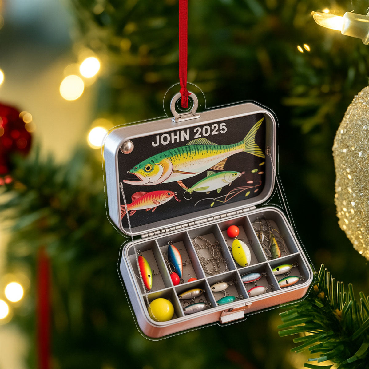 Fishing Tackle Box Acrylic Ornament Christmas Gift