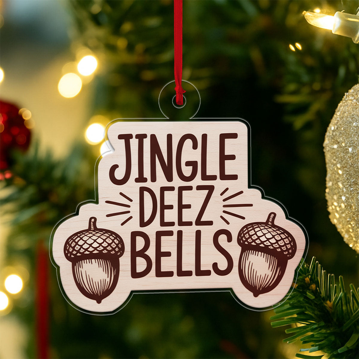 Deez Nuts Funny Ornament, Inappropriate Christmas Ornament, Naughty Adult Gag Gift, Joke Ornament, Holiday Humor Decoration