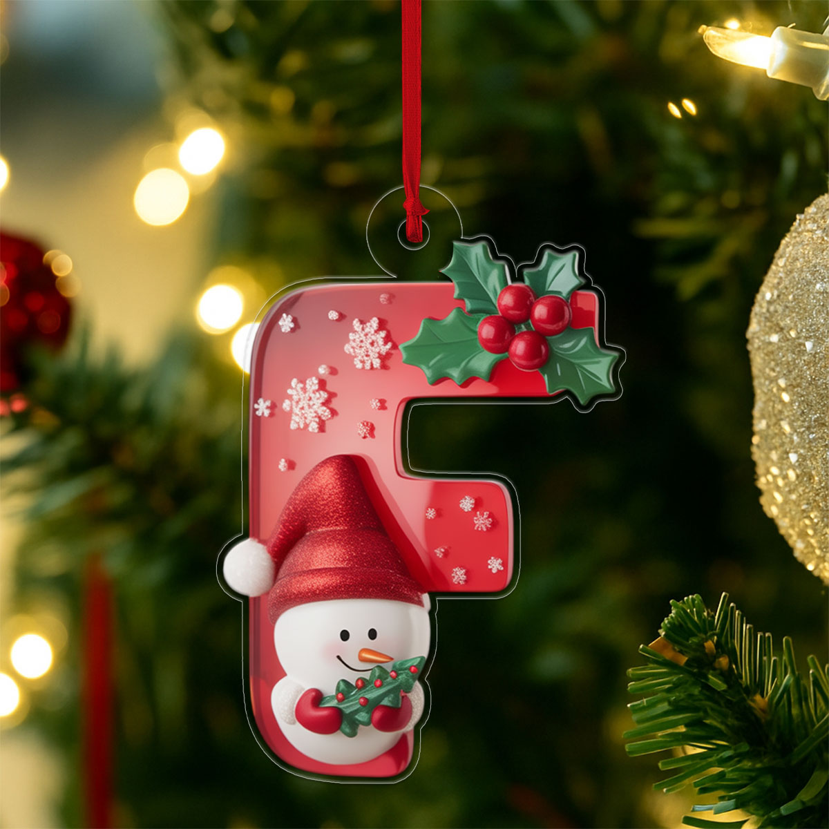 Letter F Acrylic Ornament Christmas Gift