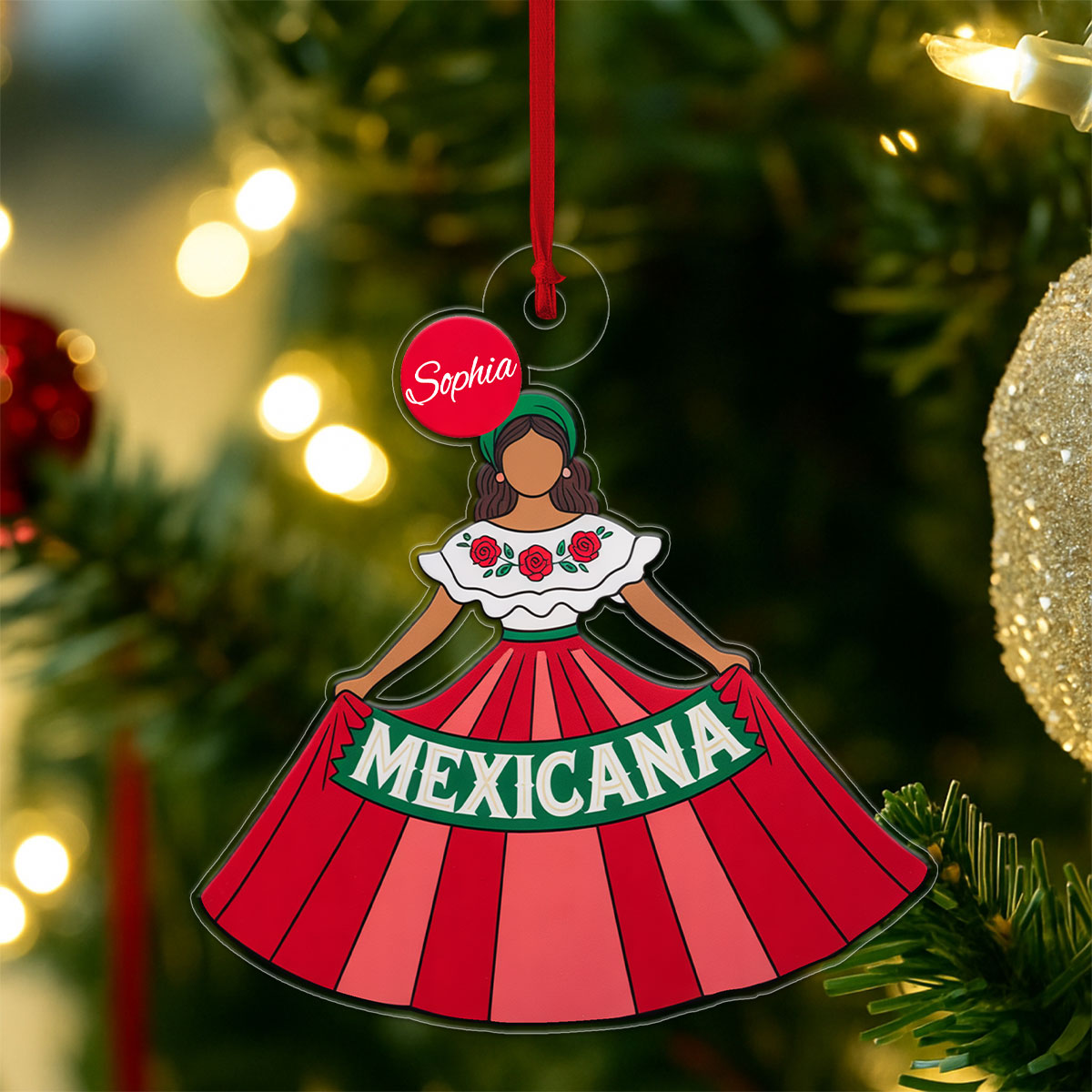 Custom Name Mexicana Acrylic Ornament Christmas Gift