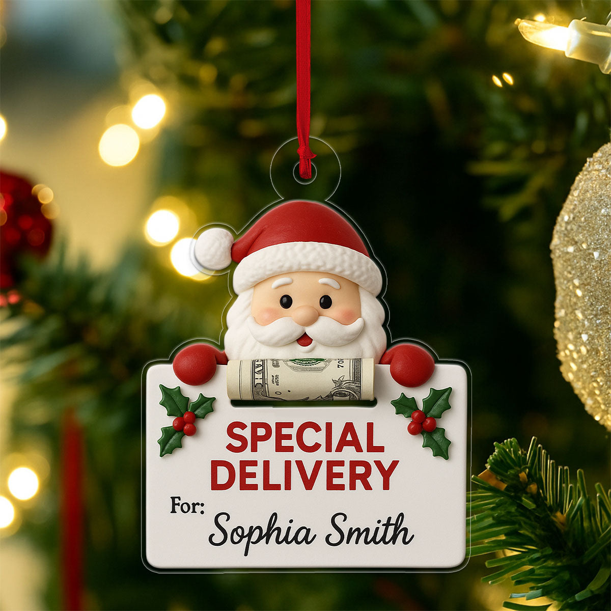 Personalized Nice List Dropout Acrylic Ornament Christmas Gift