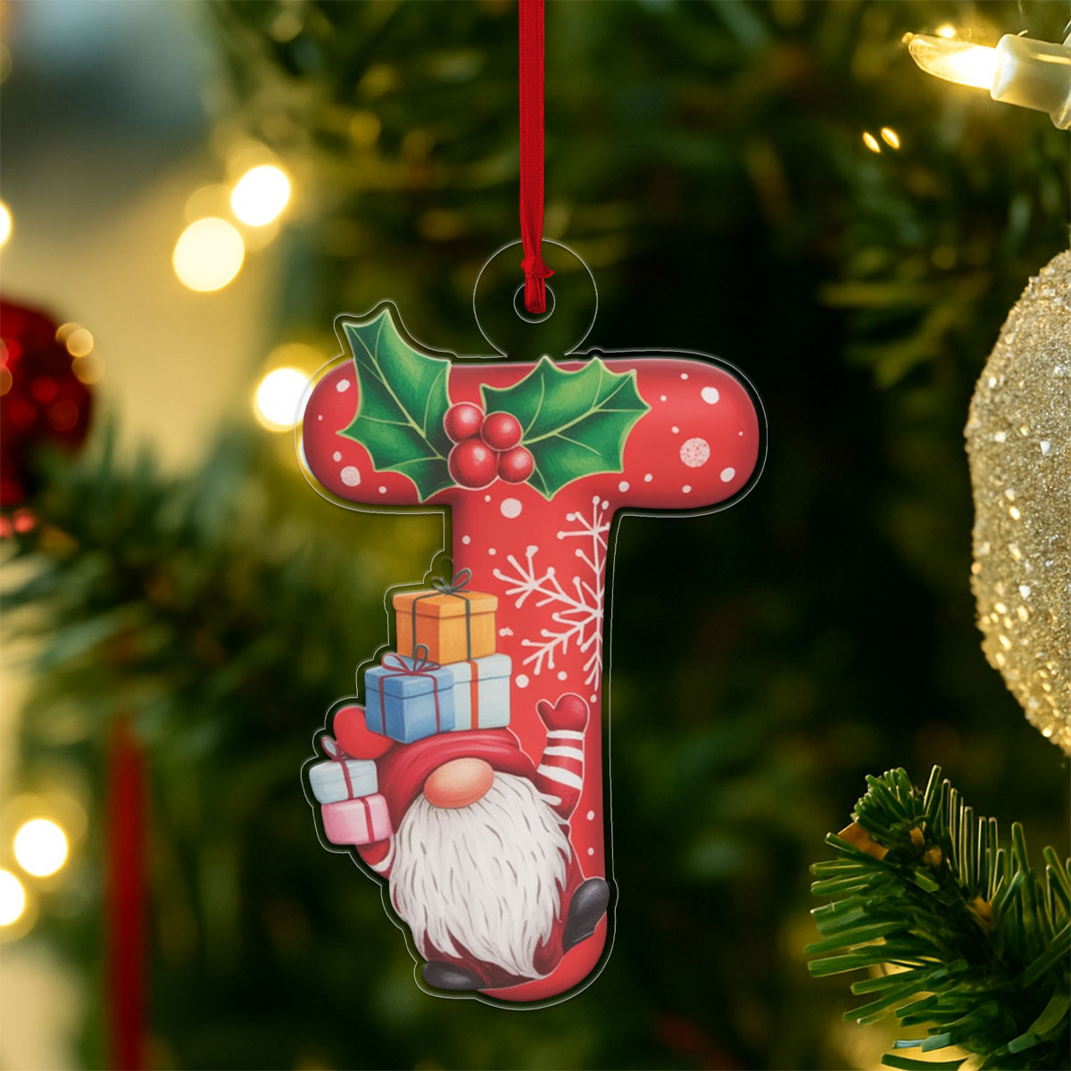 Ornament Christmas Initial Letter T copy Acrylic Ornament Christmas Gift