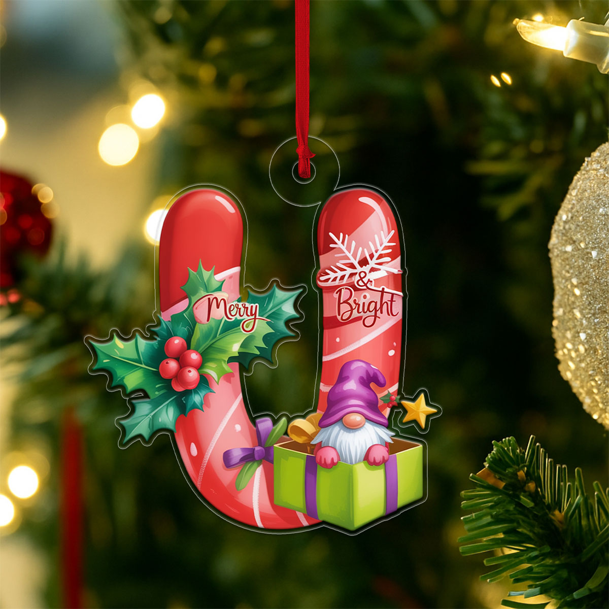 Ornament Christmas Initial Letter U Acrylic copy Acrylic Ornament Christmas Gift