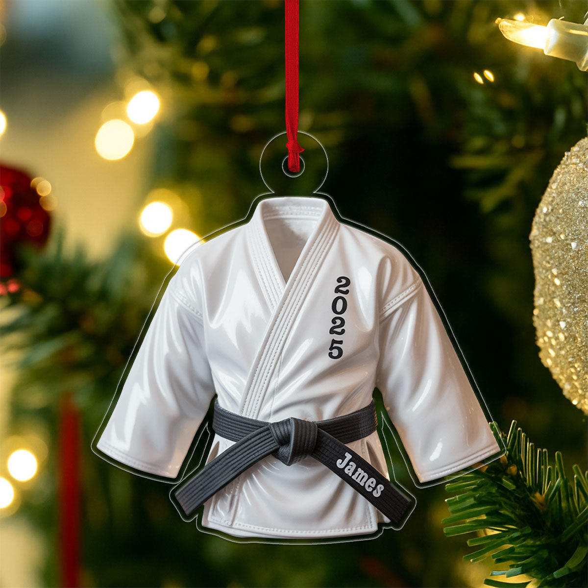 Personalized Karate Acrylic Ornament, Custom Christmas Ornament, Karate Kid Gift, Sport Lover Ornament, Holiday Keepsake Decoration