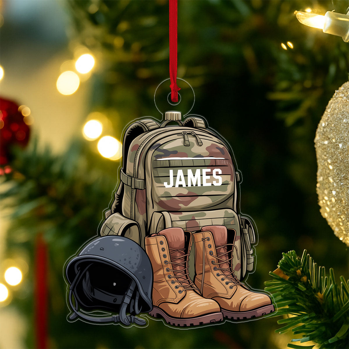 Personalized Military Uniform Acrylic Ornament Christmas Gift