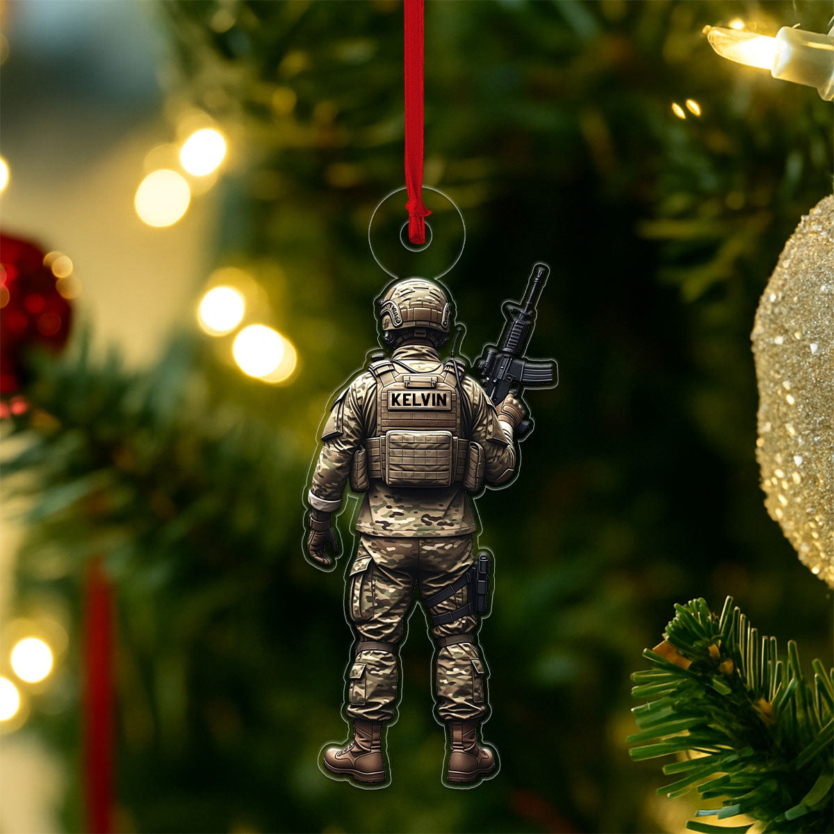Personalized Military Uniform Army Acrylic Ornament Christmas Gift