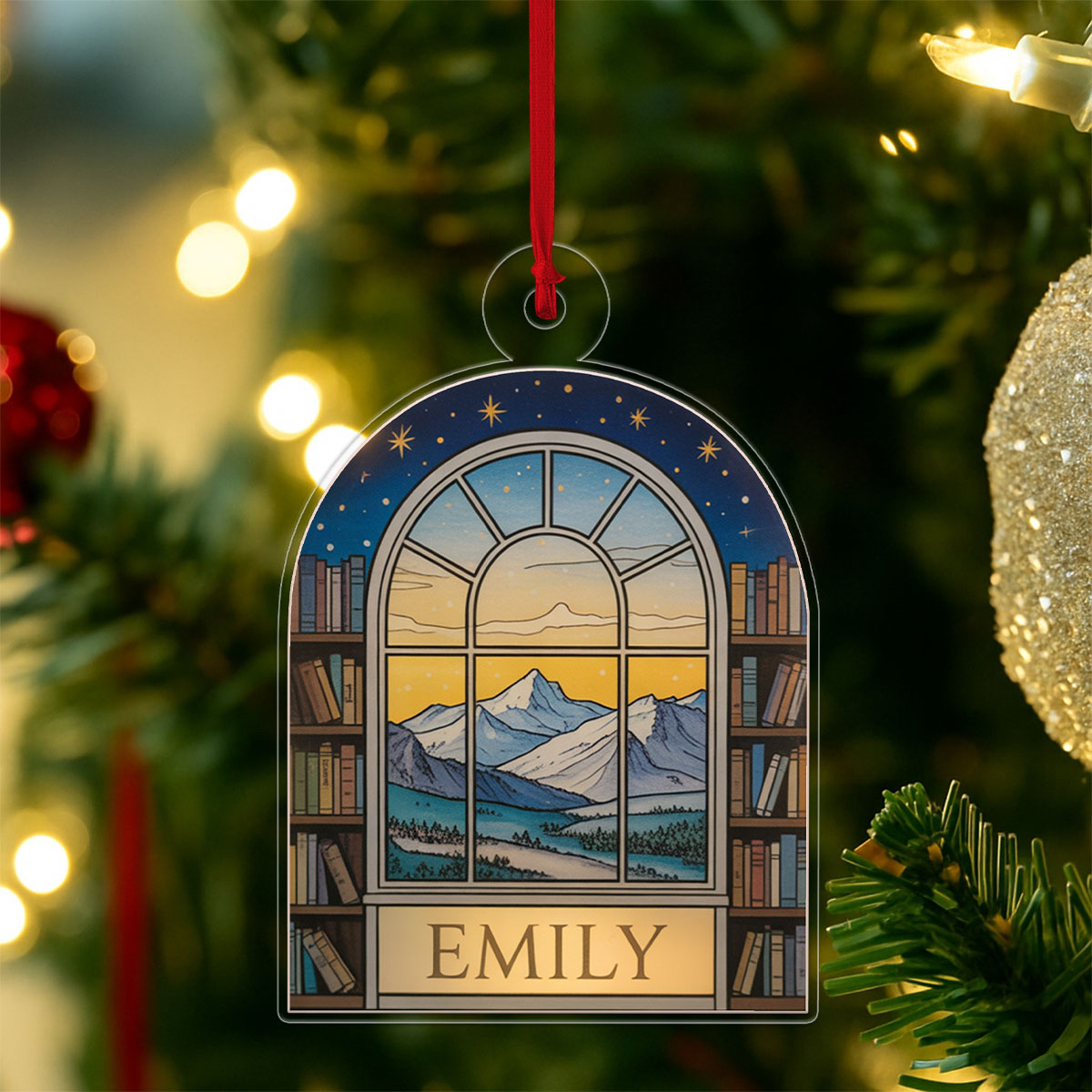 Personalized Night Court Bookshelf 4D Ornament 3 Acrylic Ornament Christmas Gift