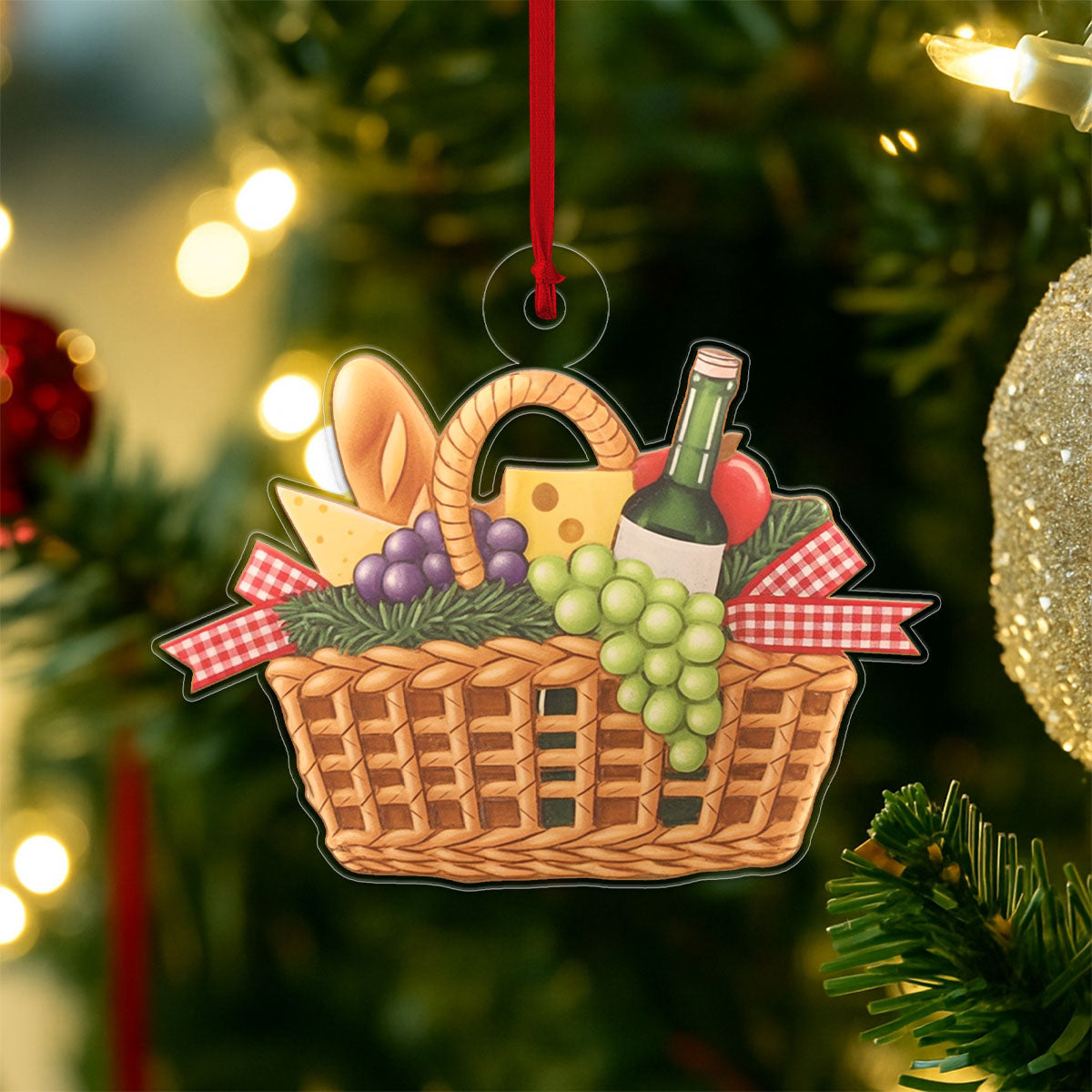 Personalized Picnic Basket Decorative Acrylic Ornament Christmas Gift