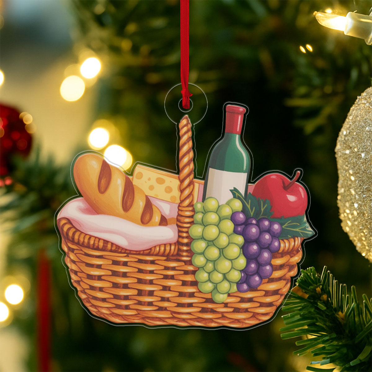 Custom Name Picnic Basket  Picnic Basket Decorative Acrylic Ornament Christmas Gift