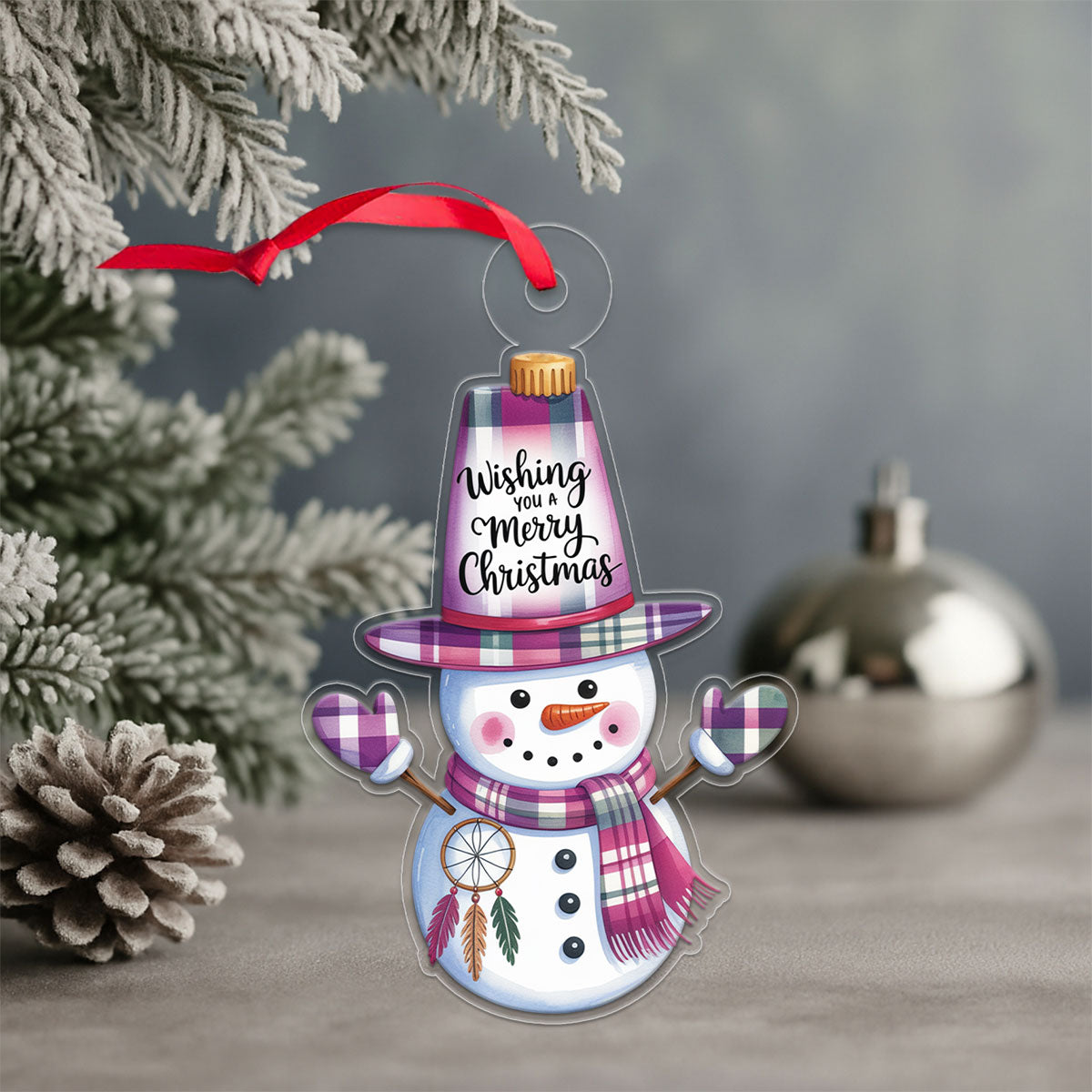 Personalized Snowman Warrior 2 Acrylic Ornament Christmas Gift