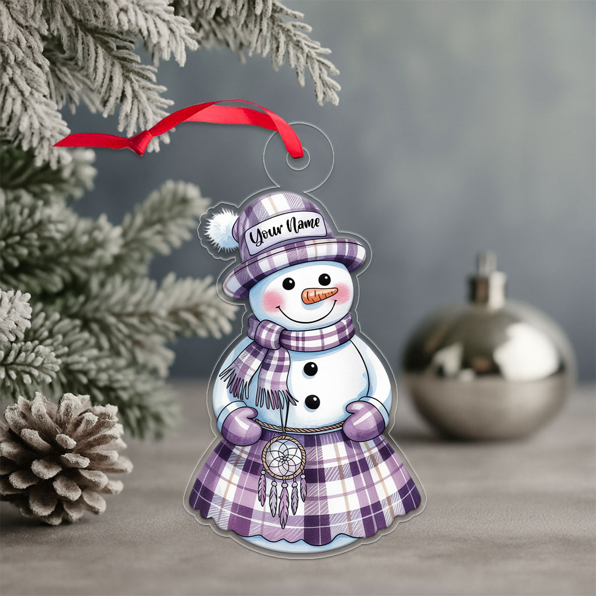 Personalized Snowman Warrior Acrylic Ornament Christmas Gift