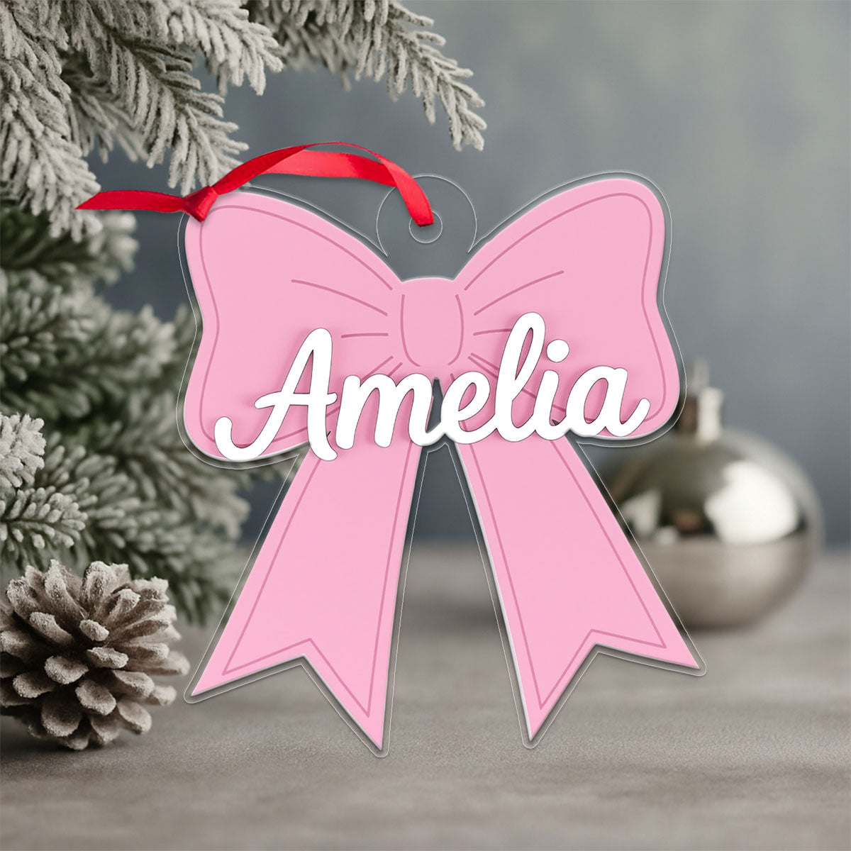 Personalized Pink Bow