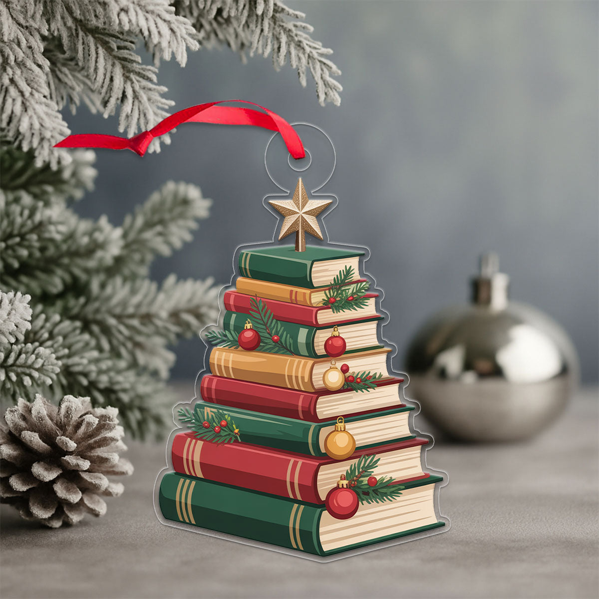 Christmas Book Tree Ornament Acrylic Ornament Christmas Gift
